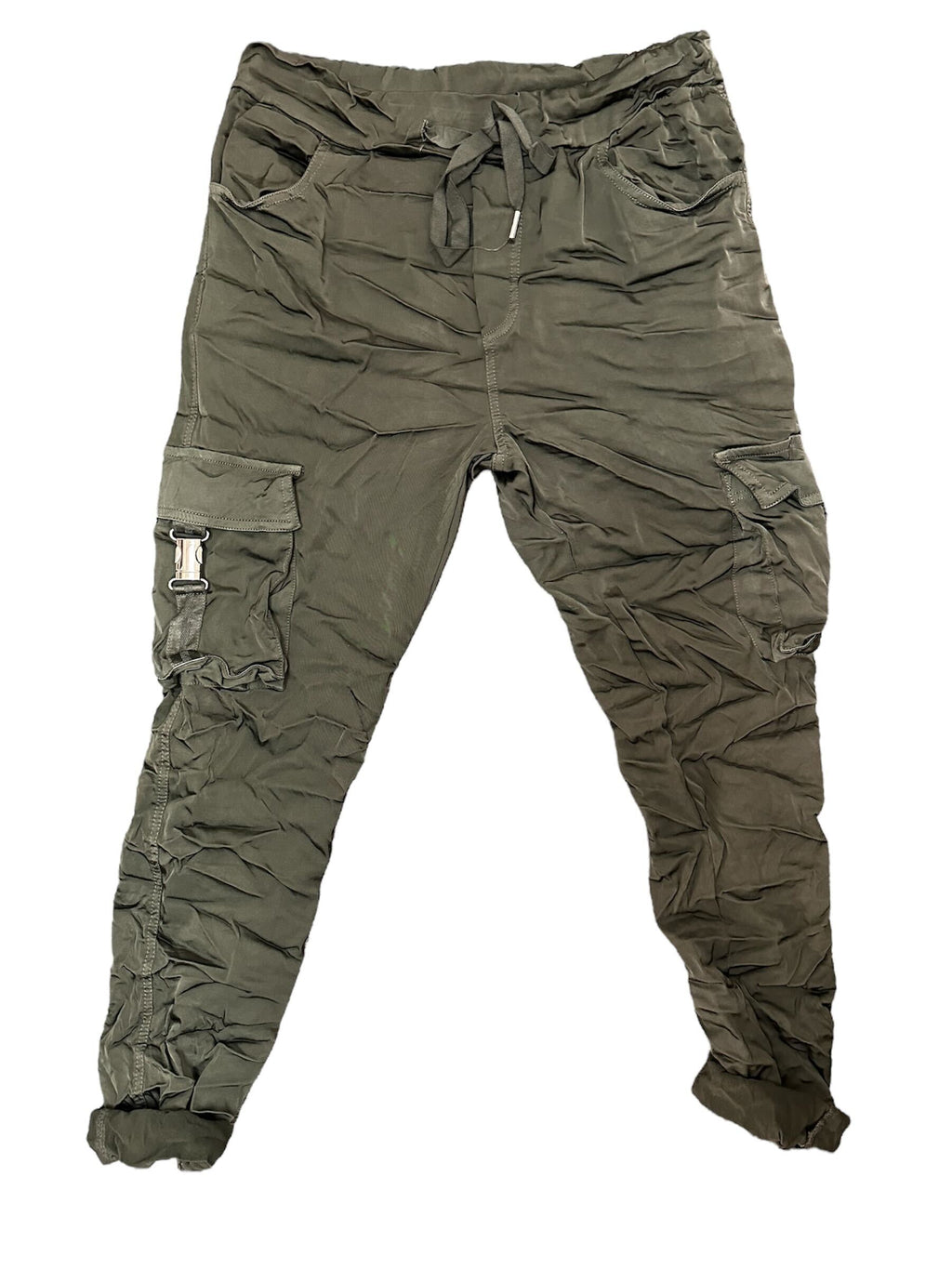 Pantalon satiné style cargo