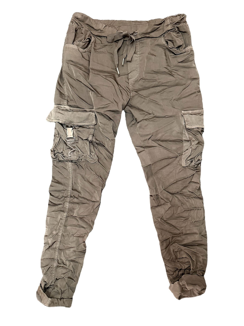 Pantalon satiné style cargo