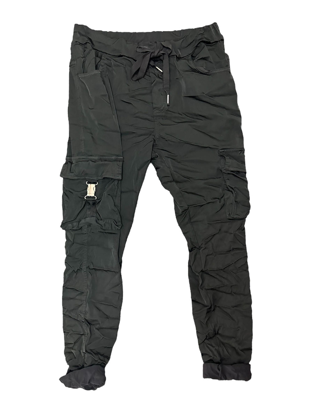 Pantalon satiné style cargo