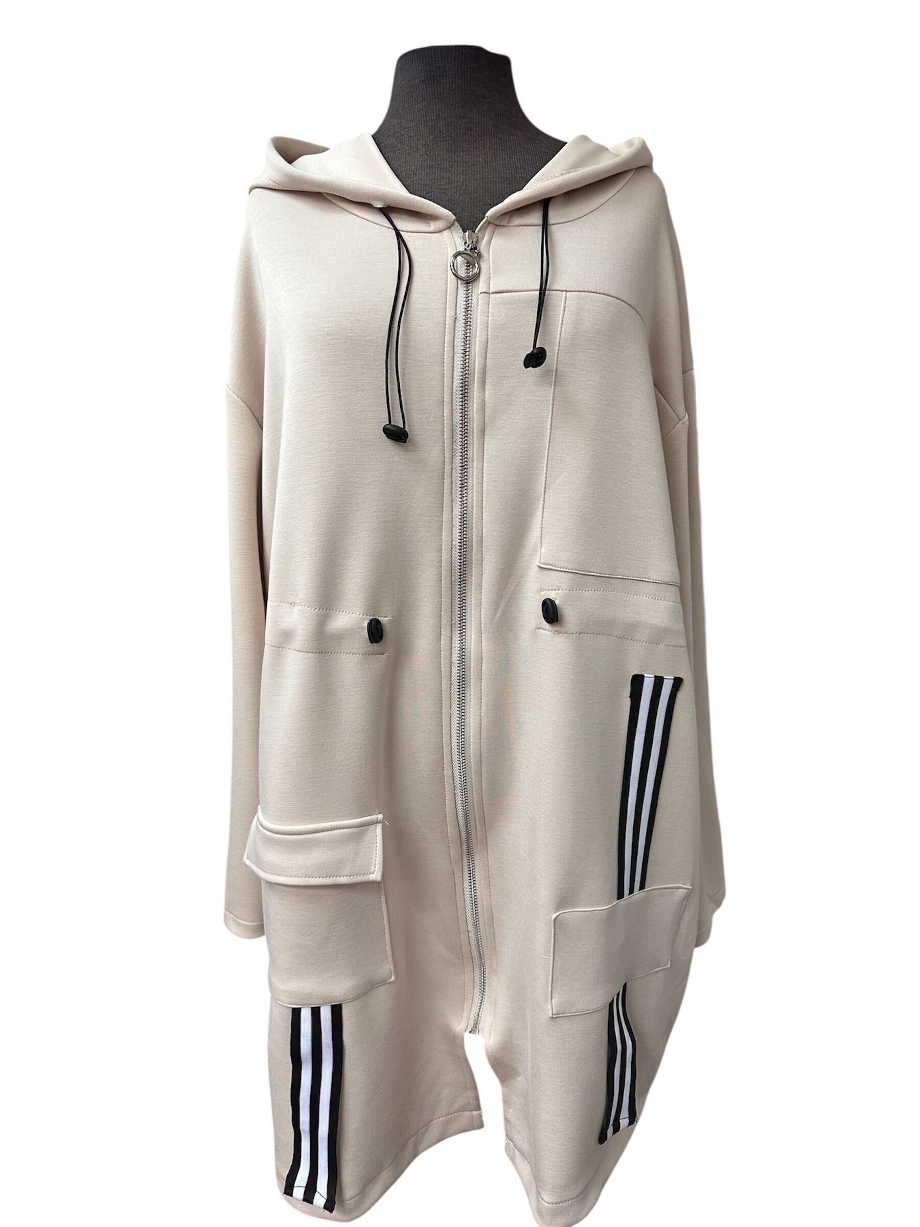 Veste longue à capuchon