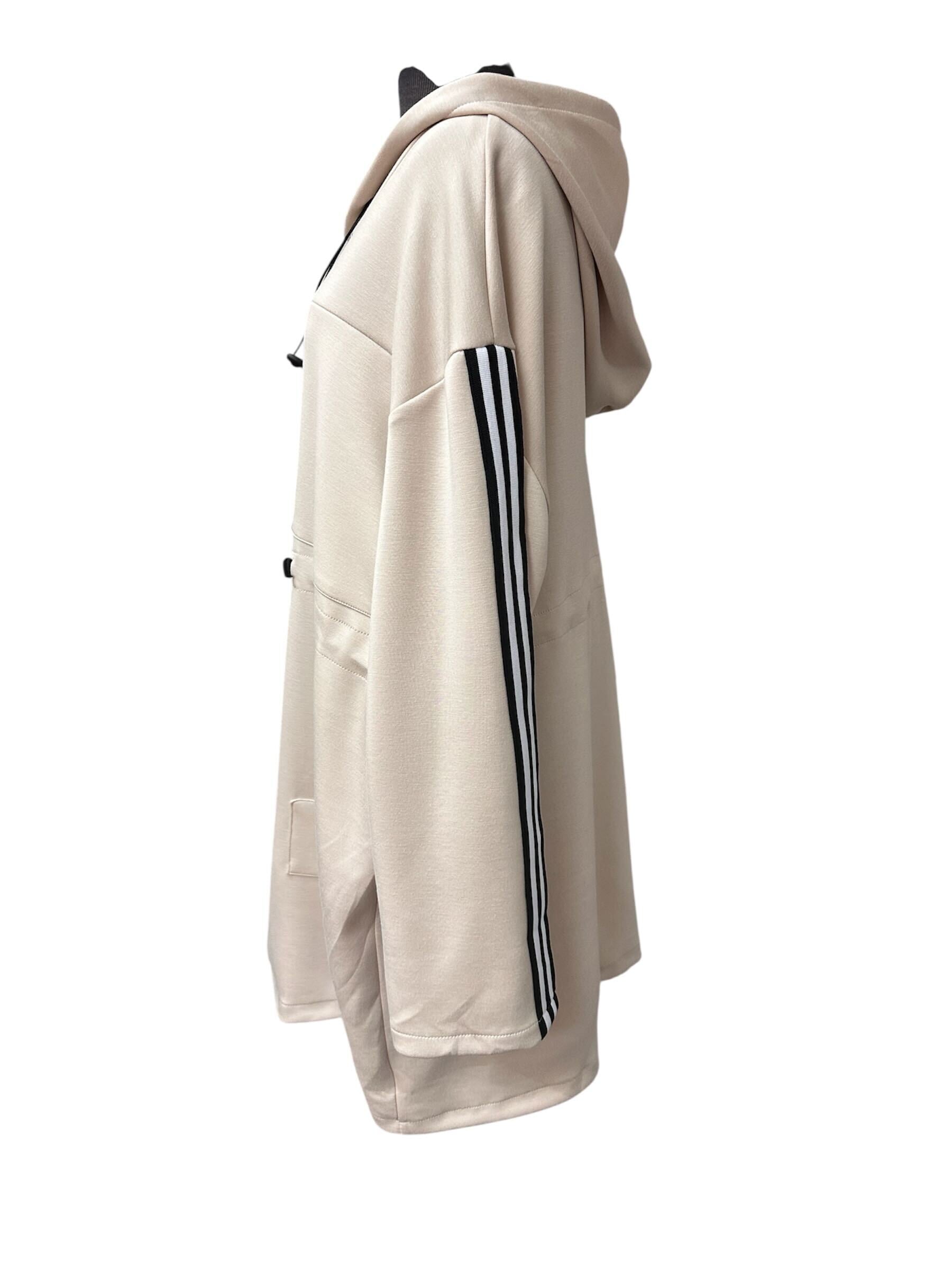 Veste longue à capuchon