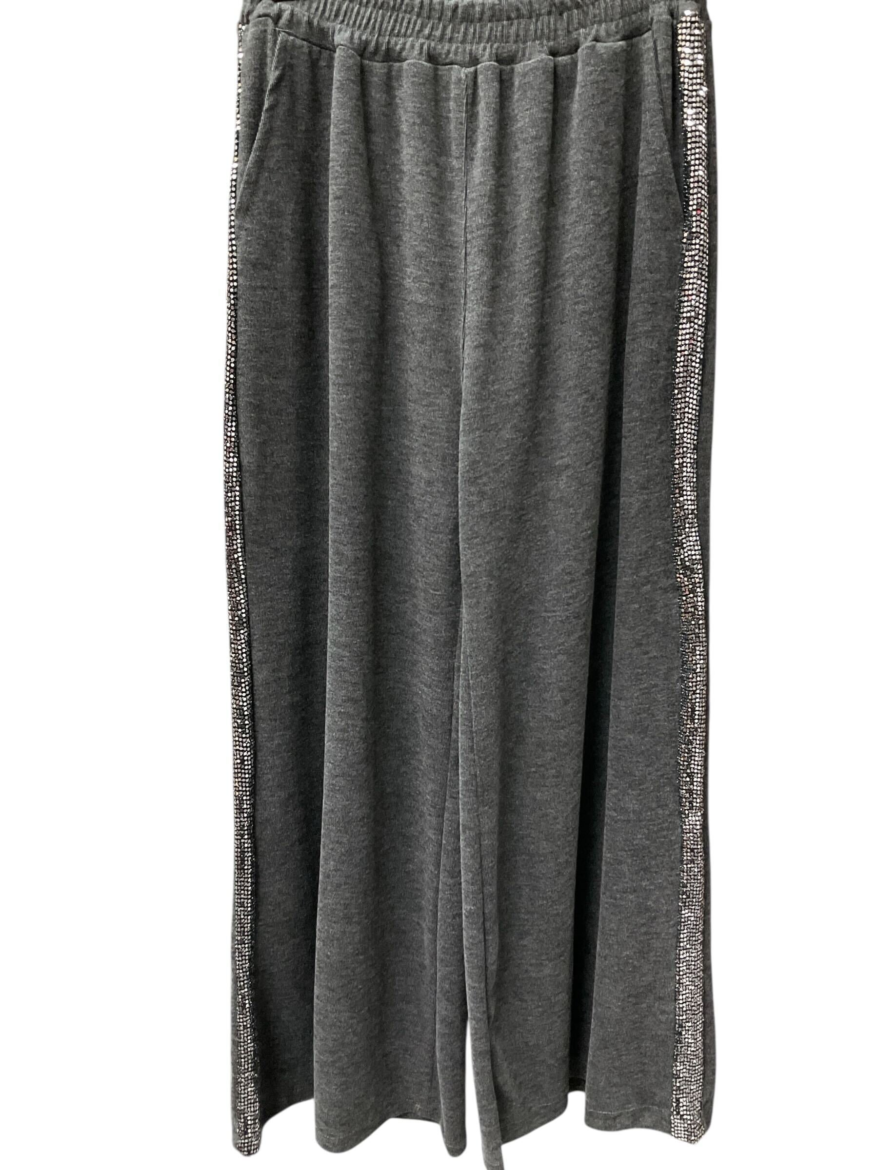 Pantalon avec bande brillante sur le côté