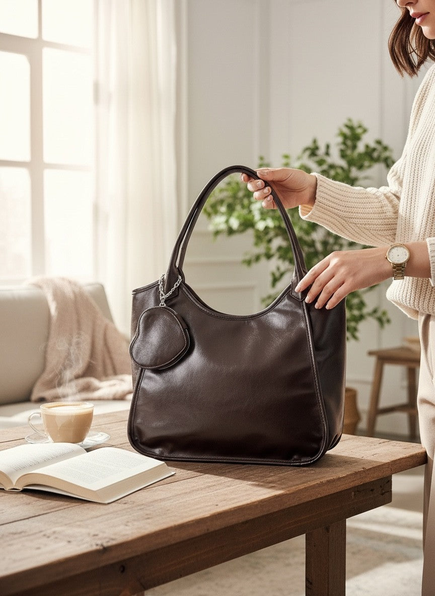 Sac à main avec petit porte-monnaie en cœur