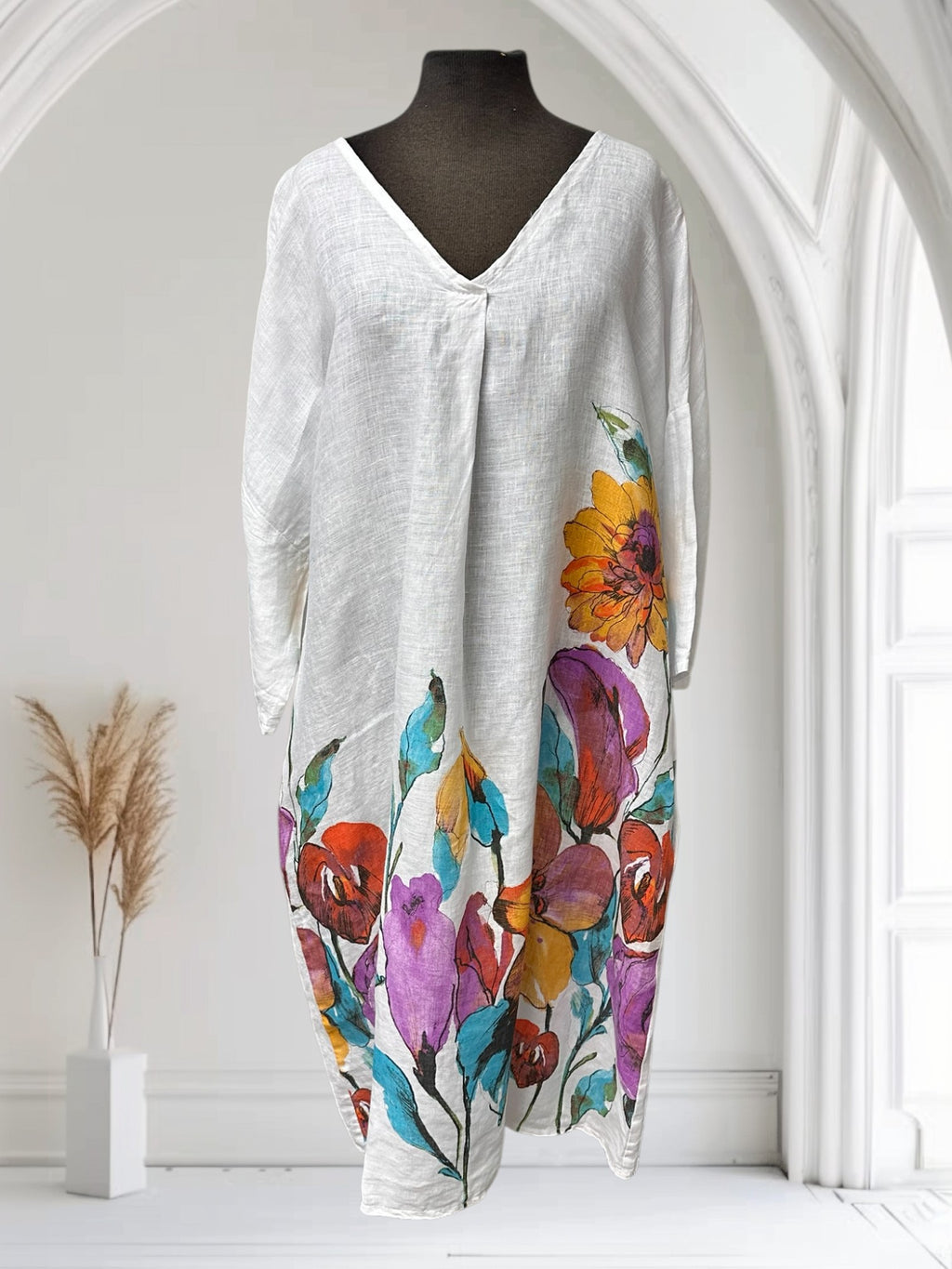 Robe en lin (Col en V)