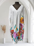 Robe en lin (Col en V)