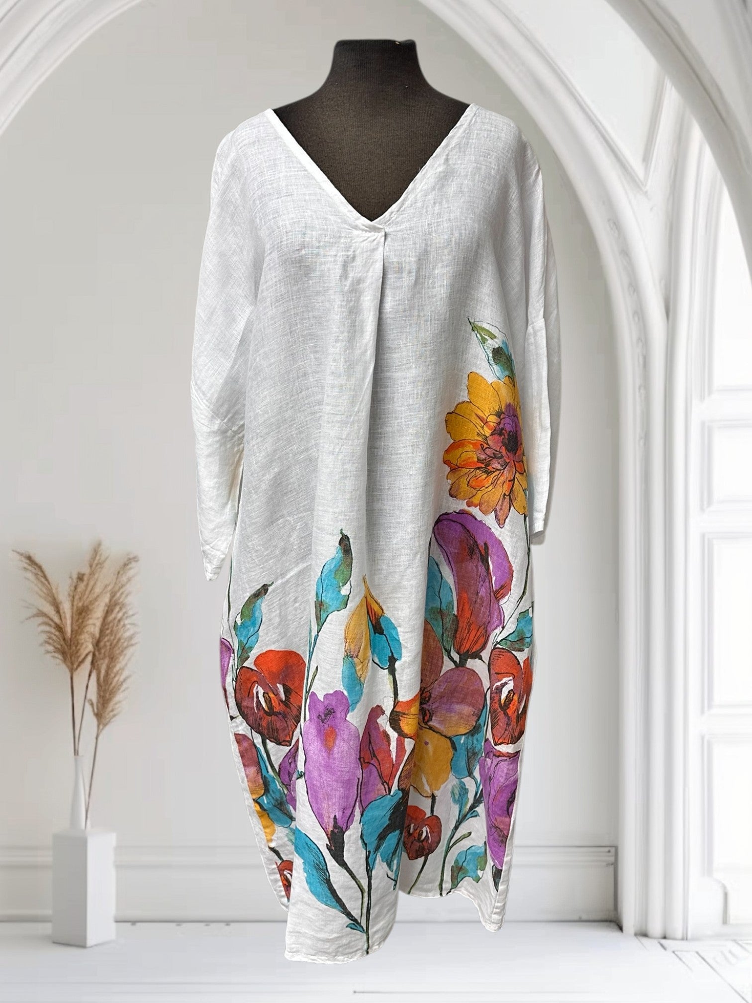Robe en lin (Col en V)