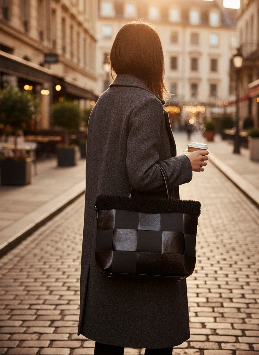Sac à main motif damier