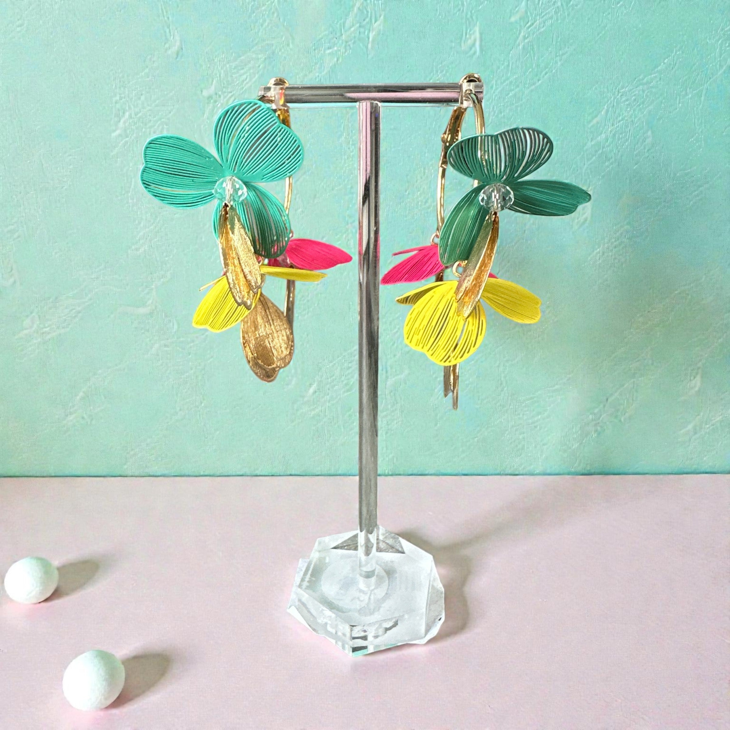 Boucle d'oreille (anneaux fleurs)