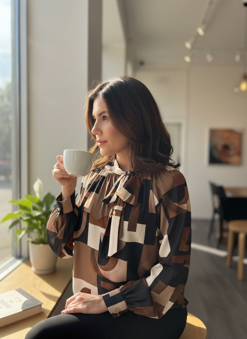 Blouse avec boucle au cou