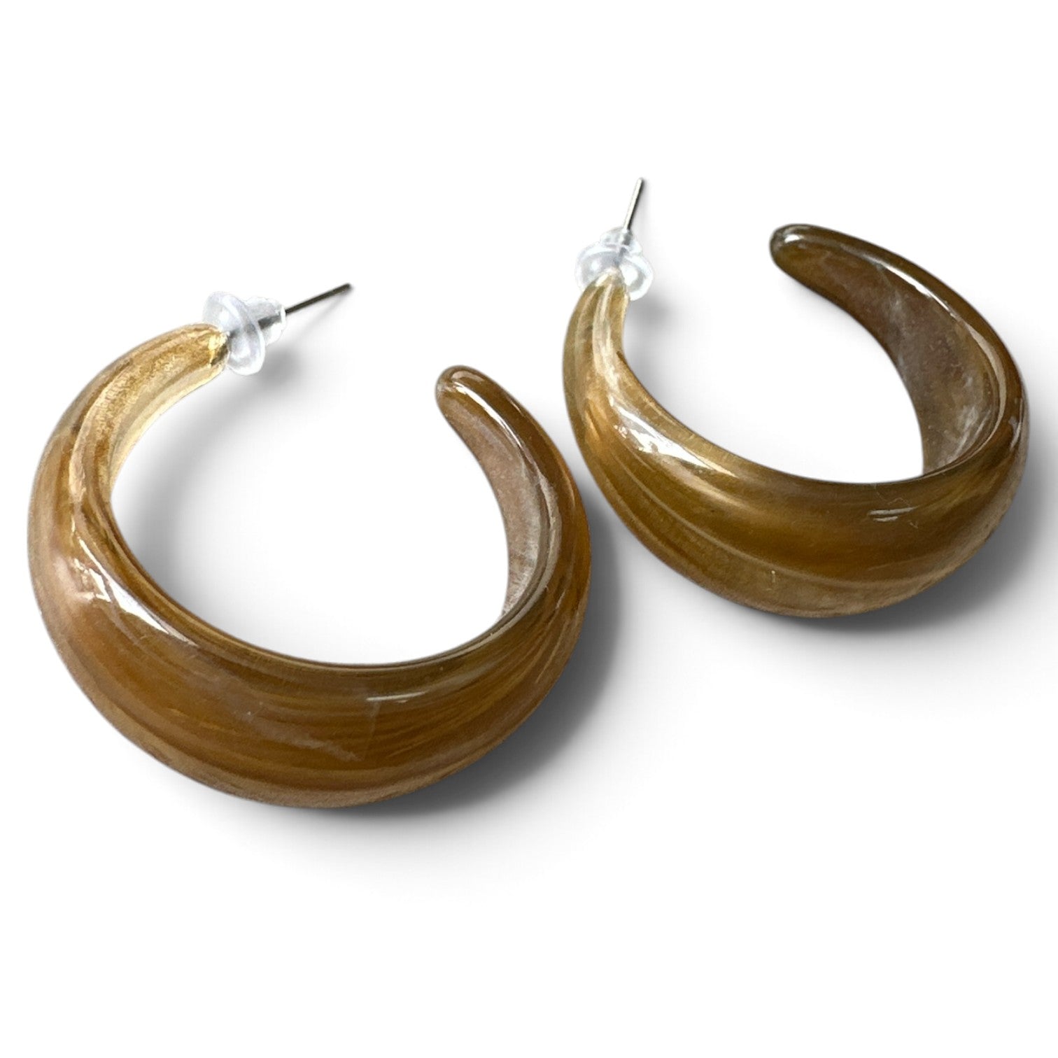 Boucle d'oreille (anneaux brunes transparentes)