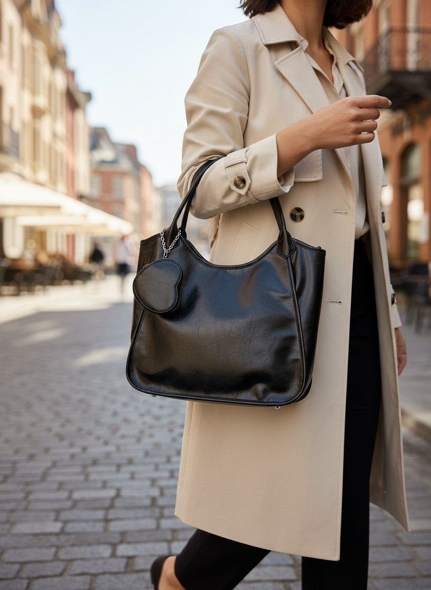 Sac à main avec petit porte-monnaie en cœur