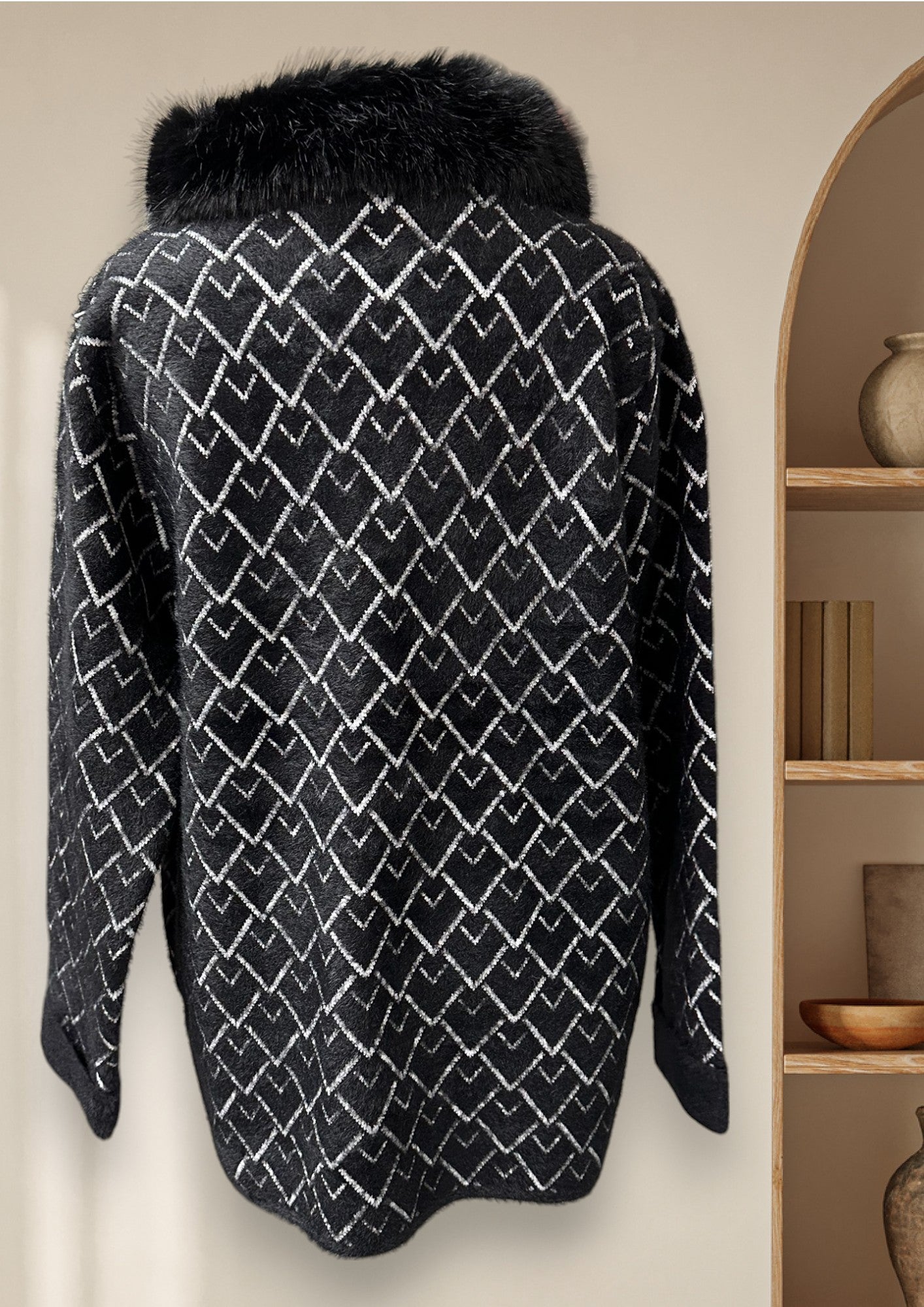 Veste avec collet de fourrure