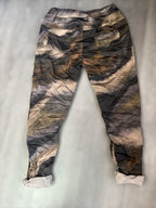 Pantalon brun tacheté