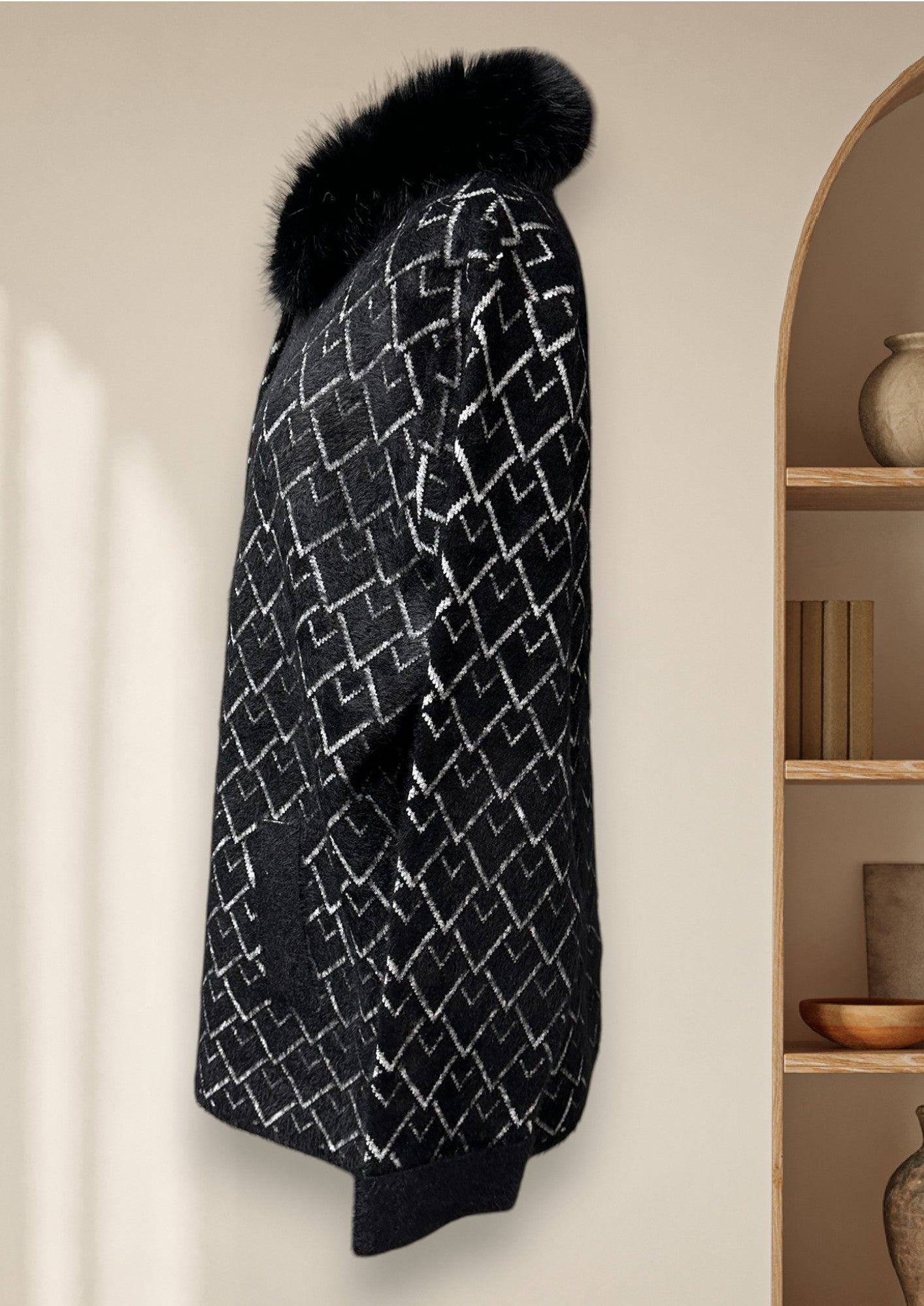 Veste avec collet de fourrure