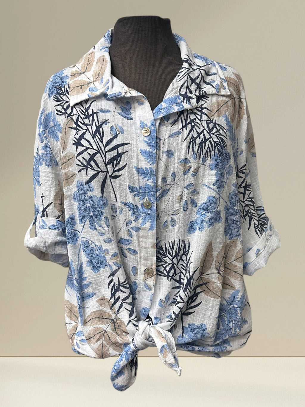 Blouse (motif feuillage)
