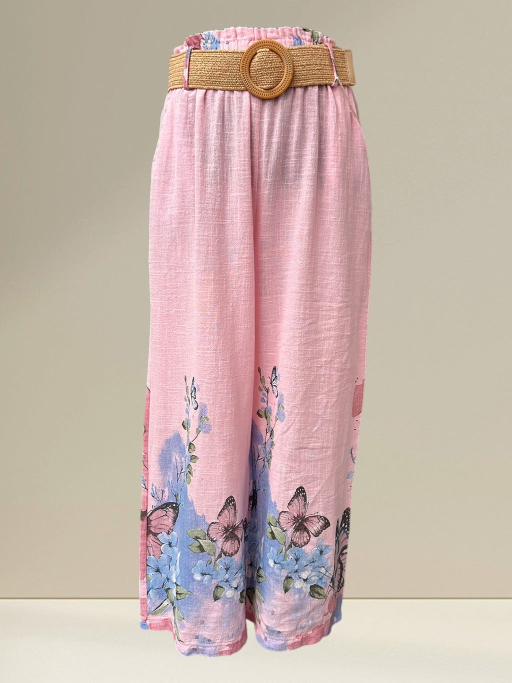 Pantalon avec ceinture (papillons)