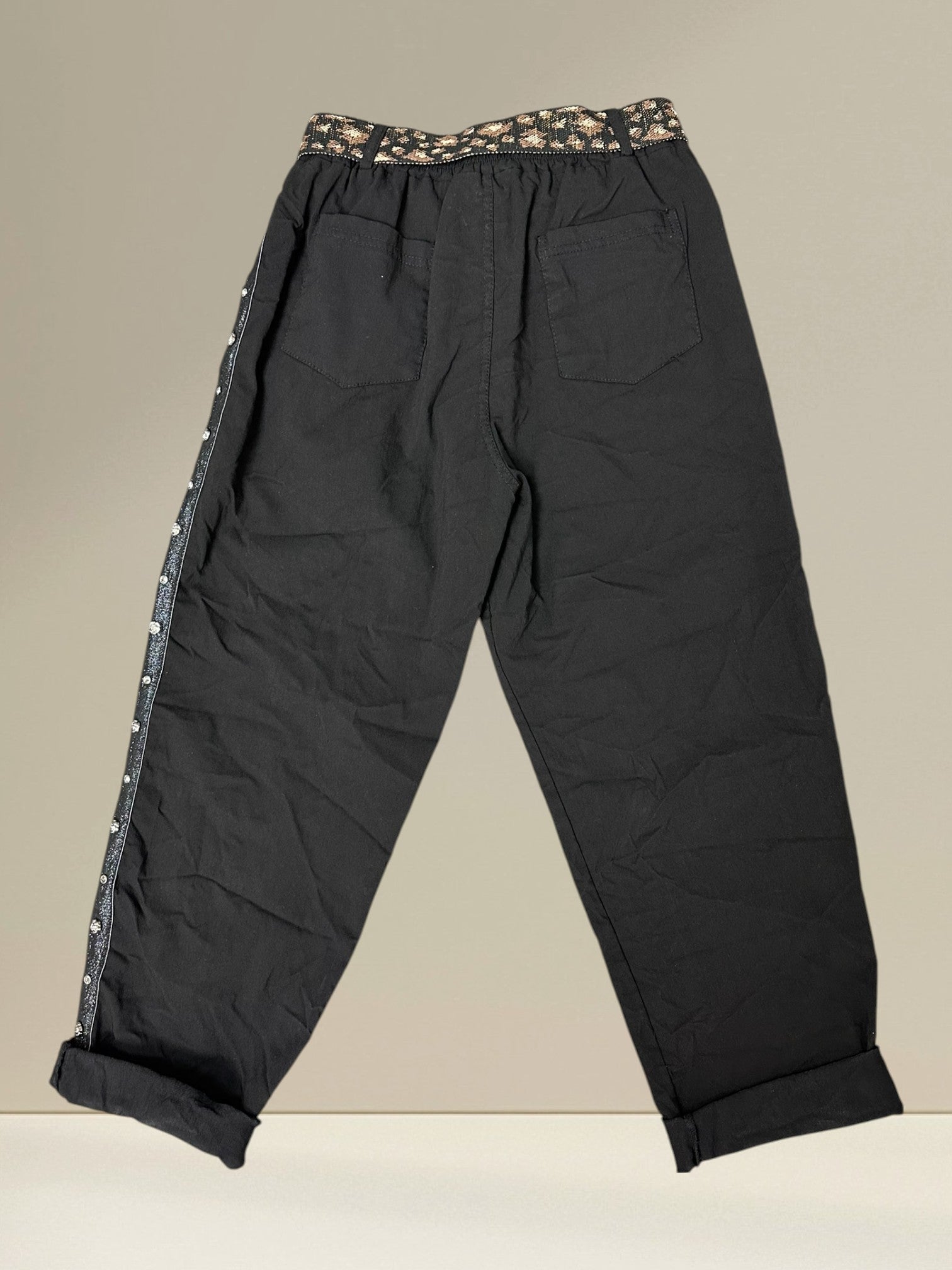 Pantalon avec ceinture léopard