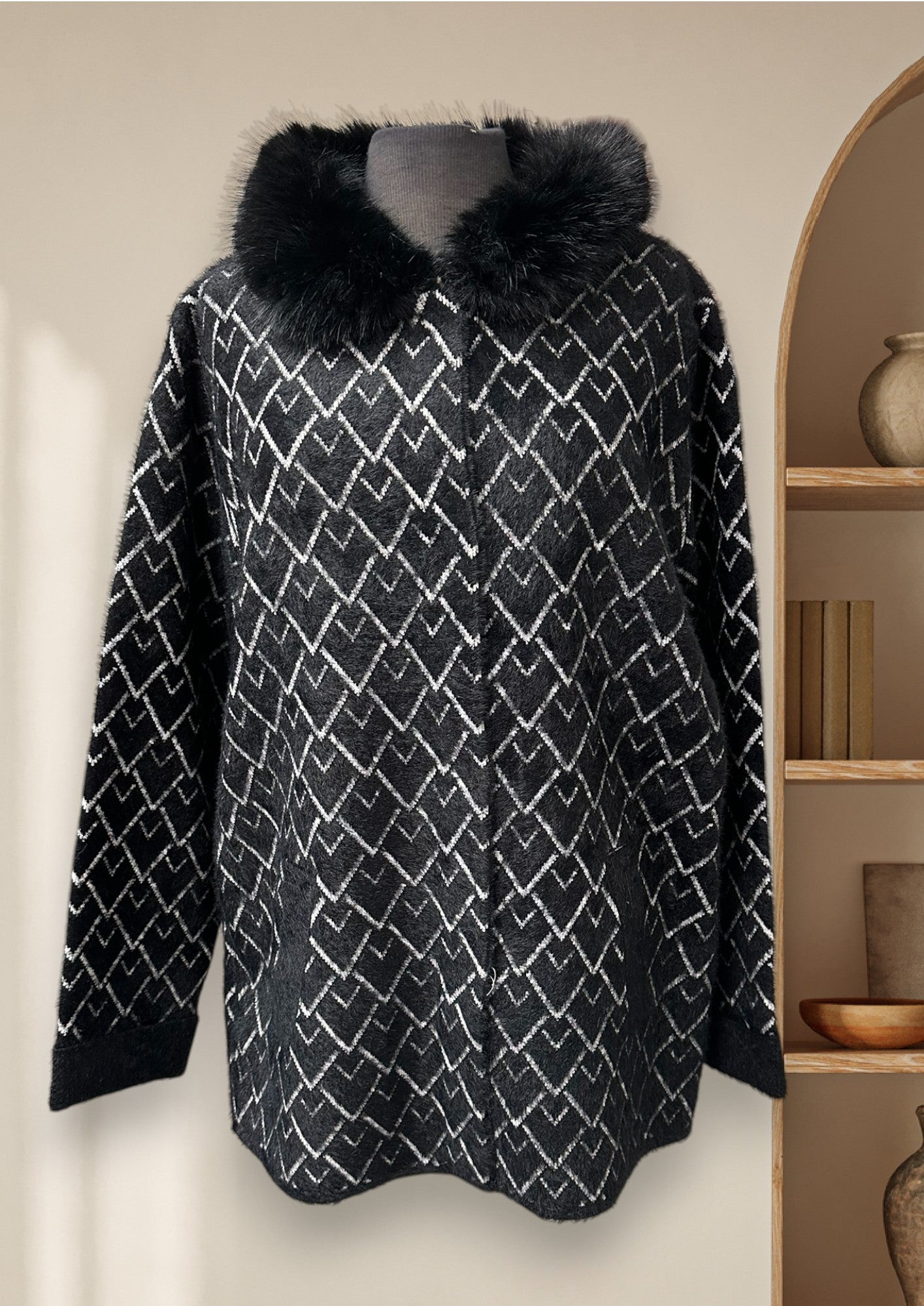 Veste avec collet de fourrure