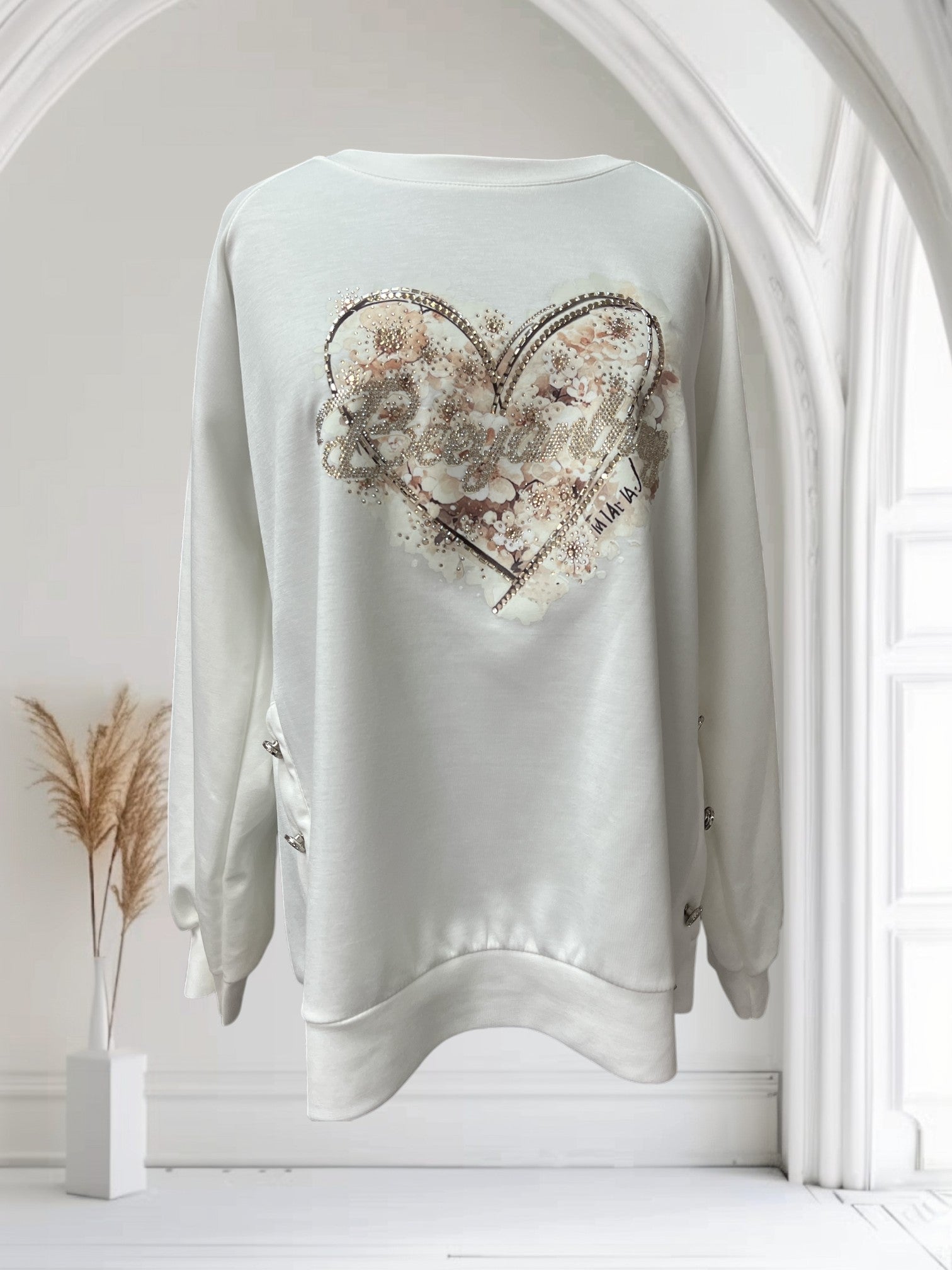 Chandail coeur fleuris