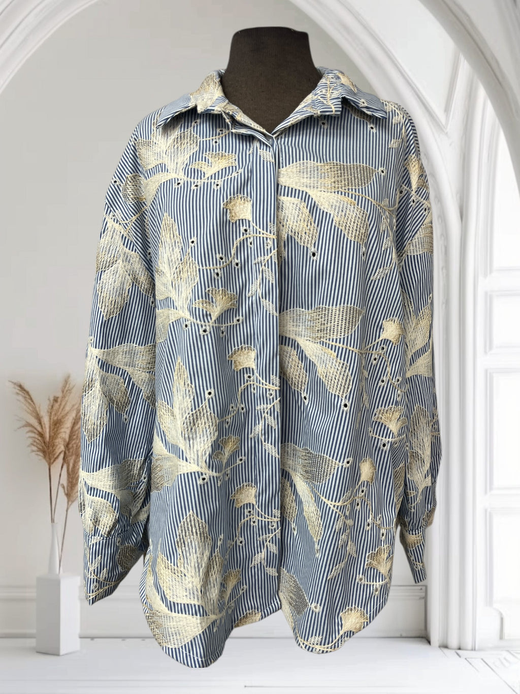 Blouse rayé (Feuilles)