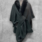 Poncho Cape (Fausse Fourrure Chauve-Souris)