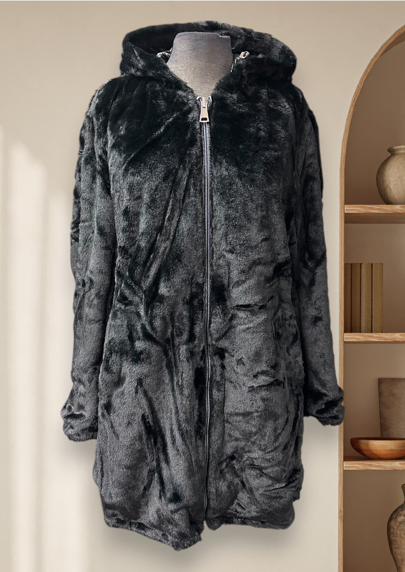 Manteau réversible (fausse fourrure à l'intérieur)