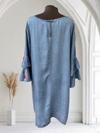 Robe en tencel (manches volants et broderies)