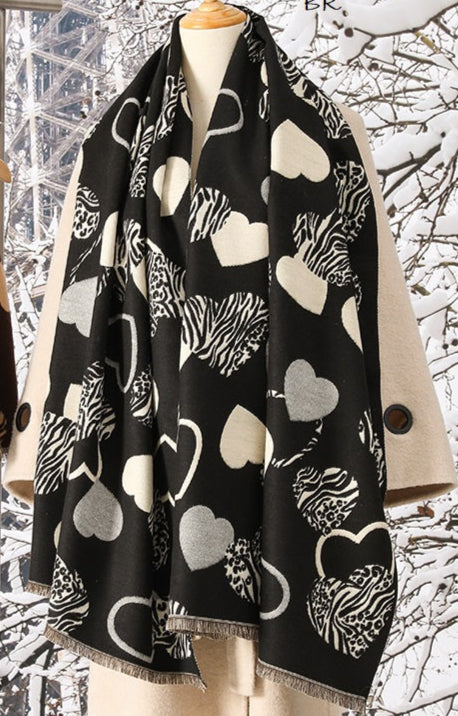 Foulard (cœur léopard)