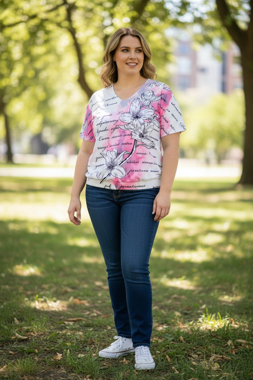 Chandail (fleur & écriture)