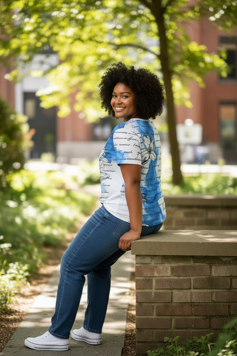 Chandail (fleur & écriture)